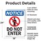 Signmission Do Not Enter OSHA Notice Sign, Plastic, 18in W x 24in L, 2PK OS-2PACK-NS-P-1824-V-11219 - alternate 7